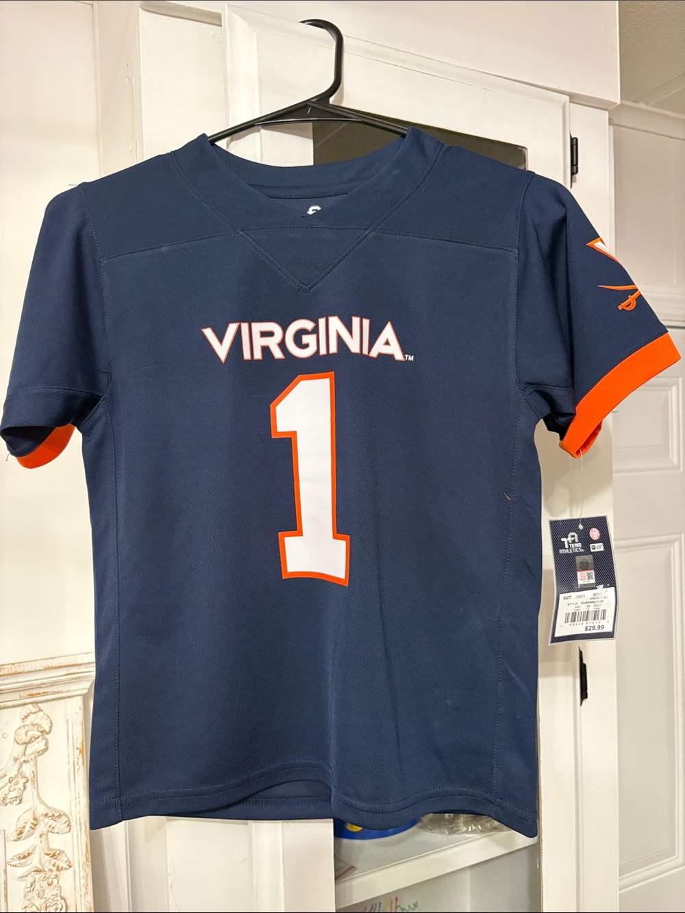 Virginia Cavaliers Navy #1 Football Jersey - Official Team Style S 6/7